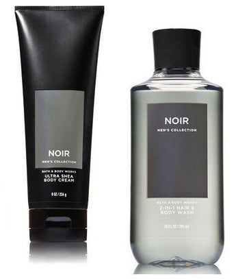 Bath and Body Works Men's Collection Ultra Shea Body Cream & 2 in 1 Hair and Body Wash NOIR.