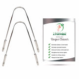 Tongue Scraper Cleaner (2 Pack) For Daily Oral Hygiene - Plastic Free Antibacterial Copper Metal - Dentist Recommended For Dental Hygiene & Fresh Breath By Absolute Ayurvedic