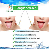 Tongue Scraper Cleaner (2 Pack) For Daily Oral Hygiene - Plastic Free Antibacterial Copper Metal - Dentist Recommended For Dental Hygiene & Fresh Breath By Absolute Ayurvedic