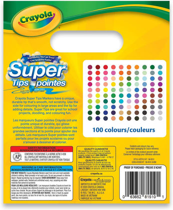 Crayola Super Tips Washable Markers 100 Pack