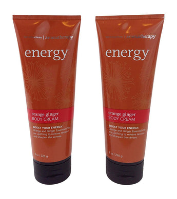 Bath & Body Works Aromatherapy Energy Orange Ginger Body Cream 8.0 oz, 226g (2 Pack)