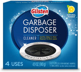 Glisten Garbage Disposal Cleaner and Odor Eliminator with Foaming Action, Removes Buildup and Cleans, Lemon Scent, 4 Uses