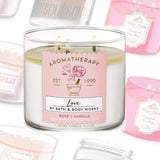 Bath & Body Works 3-Wick Aromatherapy Candle in LOVE — ROSE & VANILLA