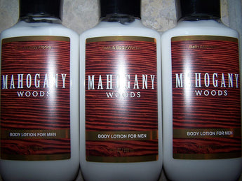 Lot of 3 Bath & Body Works Mahogany Woods For Men Body Lotion 8 fl oz each (Mahogany Woods)