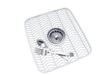 Rubbermaid Antimicrobial Sink Protector Mat, Small, White Waves 1295-06-WHT