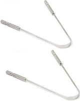 Tongue Scraper Cleaner (2 Pack) For Daily Oral Hygiene - Plastic Free Antibacterial Copper Metal - Dentist Recommended For Dental Hygiene & Fresh Breath By Absolute Ayurvedic