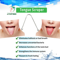 Tongue Scraper Cleaner (2 Pack) For Daily Oral Hygiene - Plastic Free Antibacterial Copper Metal - Dentist Recommended For Dental Hygiene & Fresh Breath By Absolute Ayurvedic