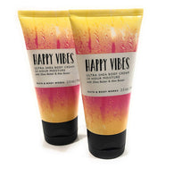 Bath and Body Works 2 Pack Happy Vibes Ultra Shea Body Cream. 2.5 Oz Travel size