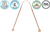 Tongue Scraper Cleaner (2 Pack) For Daily Oral Hygiene - Plastic Free Antibacterial Copper Metal - Dentist Recommended For Dental Hygiene & Fresh Breath By Absolute Ayurvedic