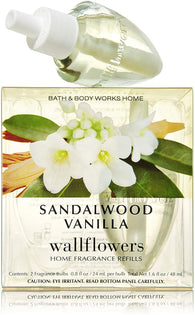Bath & Body Works Sandalwood Vanilla Wallflowers Home Fragrance Refills, 2-Pack (1.6 fl oz total)