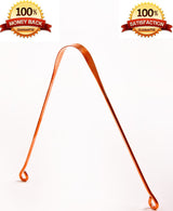 Tongue Scraper Cleaner (2 Pack) For Daily Oral Hygiene - Plastic Free Antibacterial Copper Metal - Dentist Recommended For Dental Hygiene & Fresh Breath By Absolute Ayurvedic