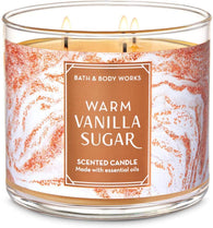 White Barn Candle Company Bath and Body Works 3-Wick Scented Candle w/Essential Oils - 14.5 oz - Warm Vanilla Sugar (Vanilla, White Orchid, Sparkling Sugar, Fresh Jasmine, Creamy Sandalwood)