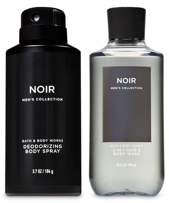 Bath & Body Works Noir Men's Collection Deodorizing Body Spray & 2-in-1 Hair + Body Wash - Set