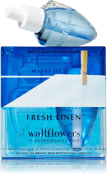 Bath & Body Works Fresh Linen Wallflowers Home Fragrance Refills, 2-Pack (1.6 fl oz total)