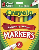 Crayola® Broad Line Markers, Assorted Classic Colors, Pack of 8