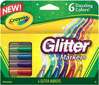 Crayola (2-Pack) Glitter Markers 6 Pack 58-8629