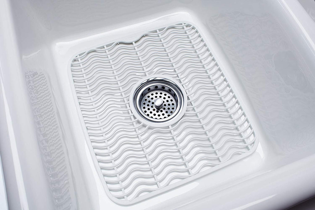 Rubbermaid Antimicrobial Sink Protector Mat, Small, White Waves 12950
