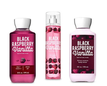 Bath and Body Works - Black Raspberry Vanilla - Shower Gel, Fine Fragrance Mist & Super Smooth Body Lotion - Daily Trio - Summer 2019