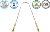 Tongue Scraper Cleaner (2 Pack) For Daily Oral Hygiene - Plastic Free Antibacterial Copper Metal - Dentist Recommended For Dental Hygiene & Fresh Breath By Absolute Ayurvedic