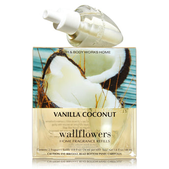 Bath & Body Works Vanilla Coconut Wallflowers Home Fragrance Refills, 2-Pack (1.6 fl oz total)