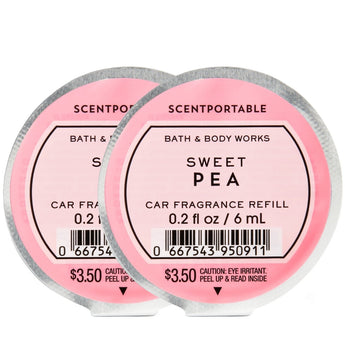 Set of 2 Bath & Body Works Sweet Pea Scentportable Fragrance Refill Disc