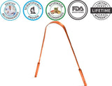 Tongue Scraper Cleaner (2 Pack) For Daily Oral Hygiene - Plastic Free Antibacterial Copper Metal - Dentist Recommended For Dental Hygiene & Fresh Breath By Absolute Ayurvedic