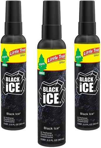 Car Air Freshener Little Trees Spray 3-Pack (Black Ice)