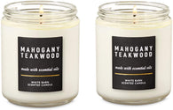 Bath and Body Works 2 Pack Mahoganny Teakwood Single Wick Candle. 7 Oz.