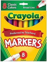 Crayola® Broad Line Markers, Assorted Classic Colors, Pack of 8