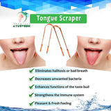 Tongue Scraper Cleaner (2 Pack) For Daily Oral Hygiene - Plastic Free Antibacterial Copper Metal - Dentist Recommended For Dental Hygiene & Fresh Breath By Absolute Ayurvedic
